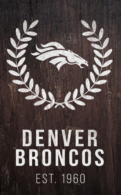 Denver Broncos 11" x 19" Laurel Wreath Sign