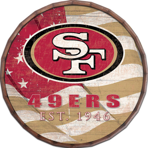 San Francisco 49ers 24" Flag Barrel Top