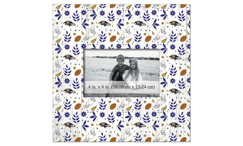 Baltimore Ravens Floral Pattern 10" x 10" Picture Frame