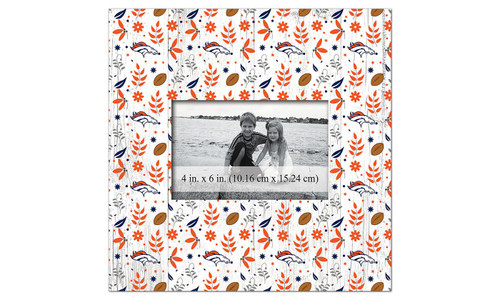 Denver Broncos Floral Pattern 10" x 10" Picture Frame