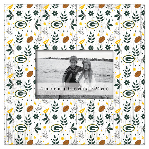 Green Bay Packers Floral Pattern 10" x 10" Picture Frame