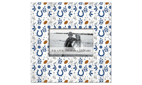 Indianapolis Colts Floral Pattern 10" x 10" Picture Frame