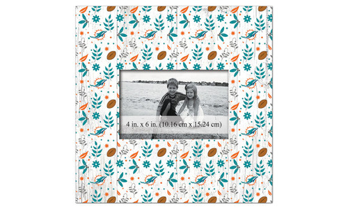 Miami Dolphins Floral Pattern 10" x 10" Picture Frame