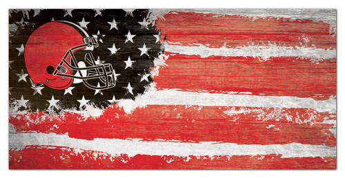 Cleveland Browns 6" x 12" Flag Sign