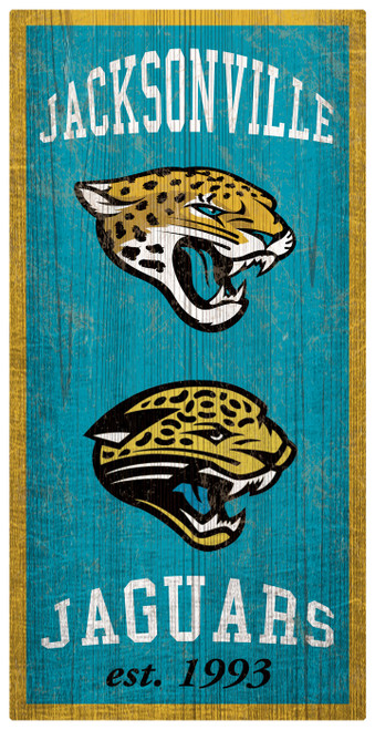 Jacksonville Jaguars 6" x 12" Heritage Sign