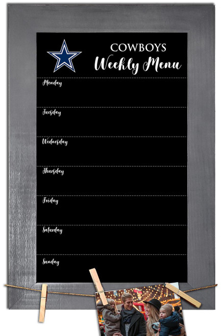 Dallas Cowboys Weekly Menu Chalkboard with Frame