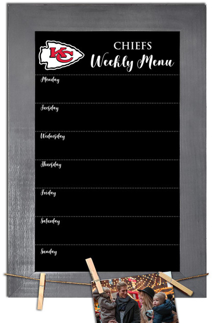 Kansas City Chiefs Weekly Menu Chalkboard with Frame