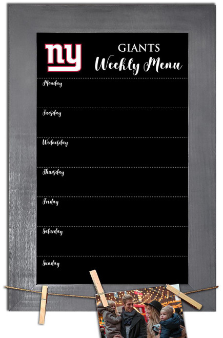 New York Giants Weekly Menu Chalkboard with Frame