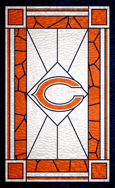 Chicago Bears 11" x 19" Stained Glass Sign