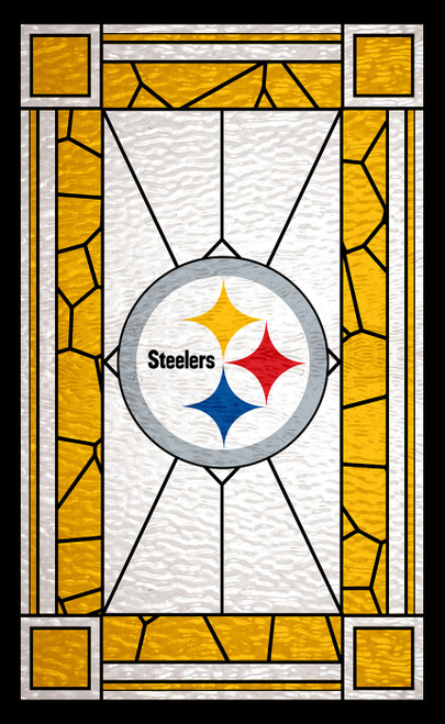 Pittsburgh Steelers 11" x 19" Stained Glass Sign