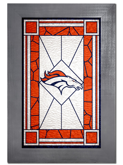 Denver Broncos Stained Glass with Frame