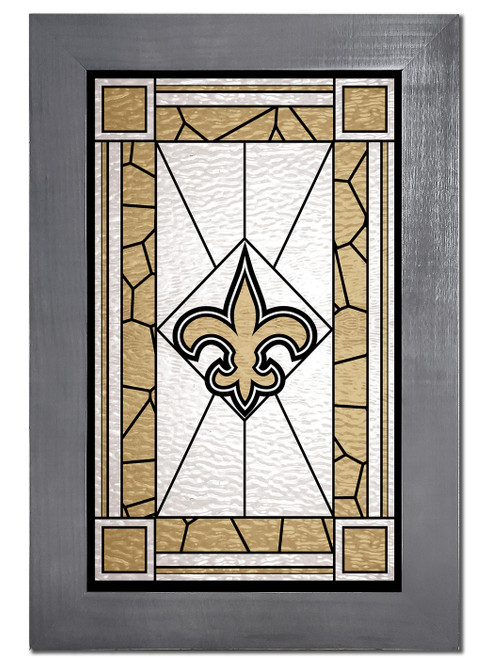 New Orleans Saints Stained Glass with Frame