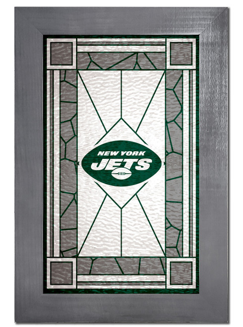 New York Jets Stained Glass with Frame