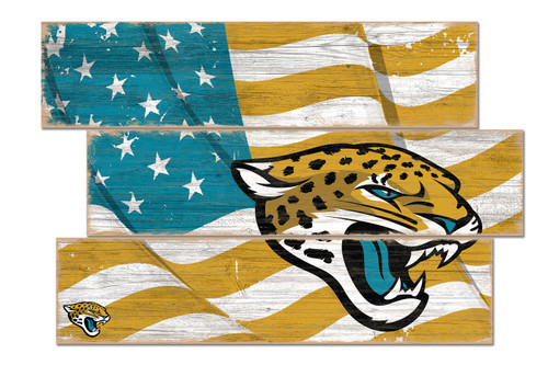 Jacksonville Jaguars Flag 3 Plank Sign