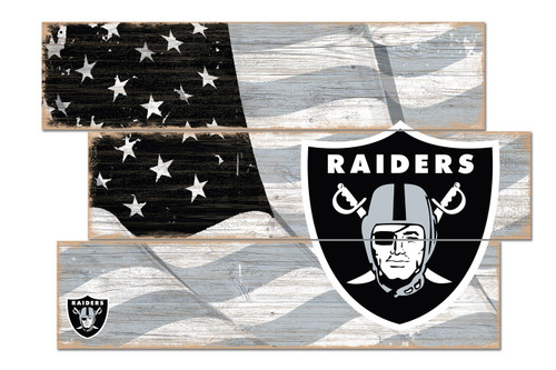 Las Vegas Raiders Flag 3 Plank Sign
