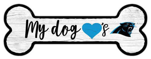 Carolina Panthers 6" x 12" Dog Bone Sign