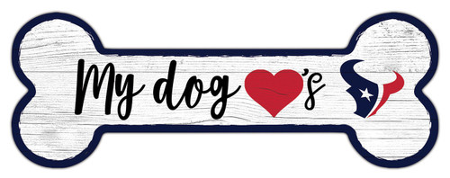 Houston Texans 6" x 12" Dog Bone Sign