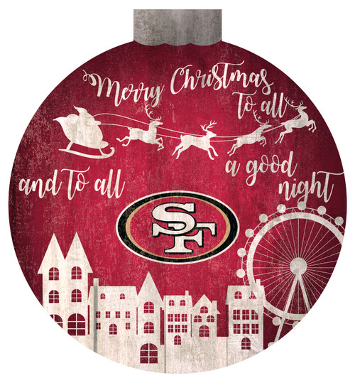 San Francisco 49ers 12" Christmas Village Wall Art