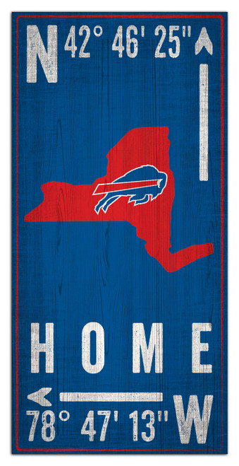 Buffalo Bills 6" x 12" Coordinates Sign