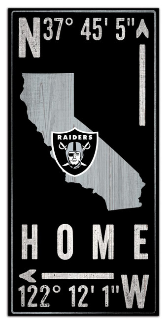 Las Vegas Raiders 6" x 12" Coordinates Sign