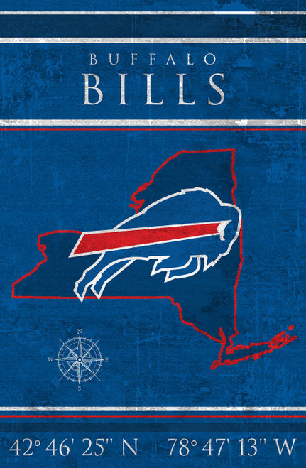 Buffalo Bills 17" x 26" Coordinates Sign