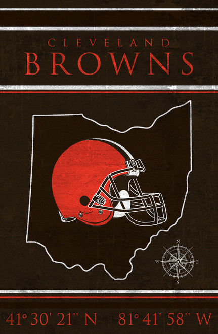 Cleveland Browns 17" x 26" Coordinates Sign
