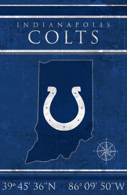 Indianapolis Colts 17" x 26" Coordinates Sign