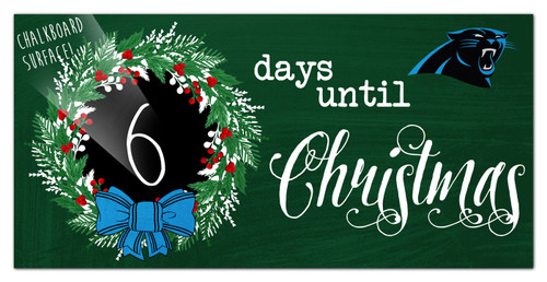 Carolina Panthers 6" x 12" Chalk Christmas Countdown Sign