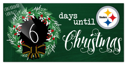 Pittsburgh Steelers 6" x 12" Chalk Christmas Countdown Sign