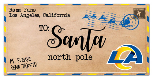 Los Angeles Rams 6" x 12" To Santa Sign