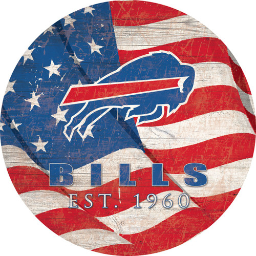 Buffalo Bills 12" Team Color Flag Circle Sign