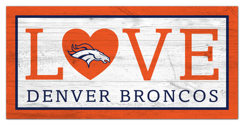 Denver Broncos 6" x 12" Love Sign