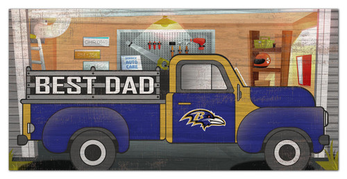 Baltimore Ravens Best Dad Truck 6" x 12" Sign