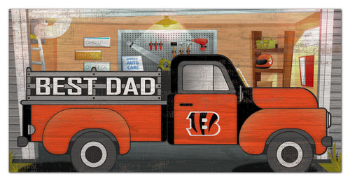 Cincinnati Bengals Best Dad Truck 6" x 12" Sign