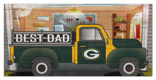 Green Bay Packers Best Dad Truck 6" x 12" Sign