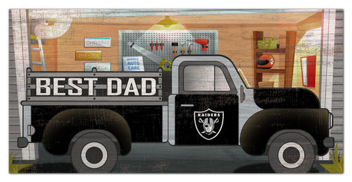 Las Vegas Raiders Best Dad Truck 6" x 12" Sign