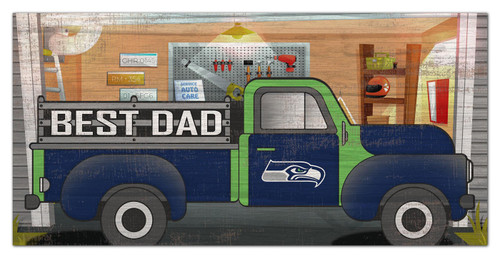 Seattle Seahawks Best Dad Truck 6" x 12" Sign