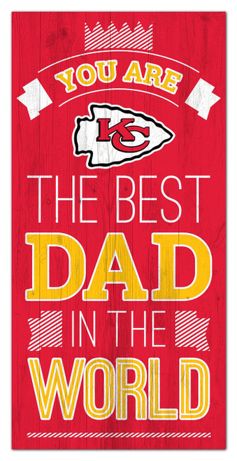 Kansas City Chiefs Best Dad in the World 6" x 12" Sign