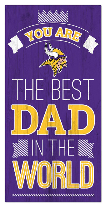 Minnesota Vikings Best Dad in the World 6" x 12" Sign