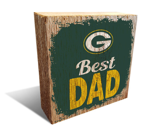 Green Bay Packers Best Dad 6" x 6" Block