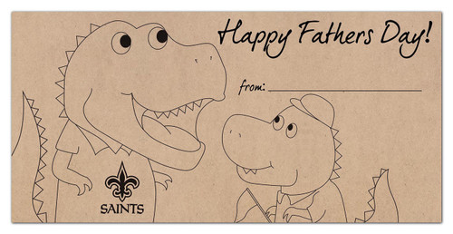 New Orleans Saints Father's Day Coloring Sign