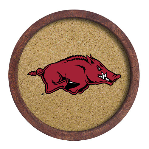 Arkansas Razorbacks "Faux" Barrel Framed Cork Board