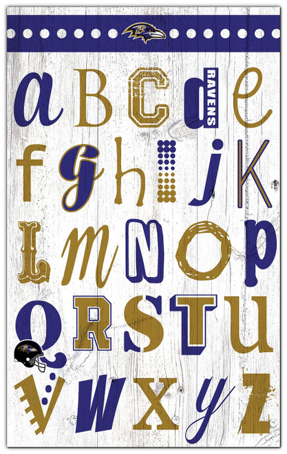 Baltimore Ravens Alphabet 11" x 19" Sign