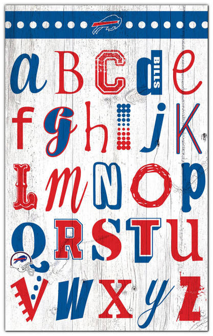 Buffalo Bills Alphabet 11" x 19" Sign