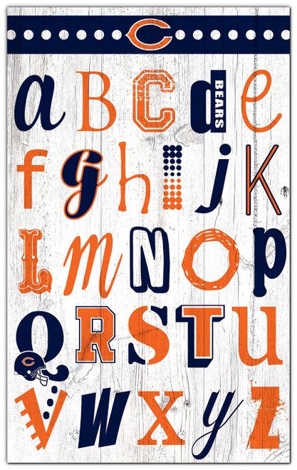 Chicago Bears Alphabet 11" x 19" Sign