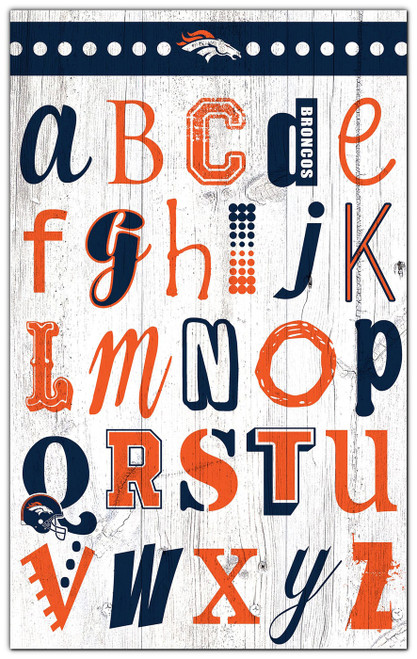 Denver Broncos Alphabet 11" x 19" Sign