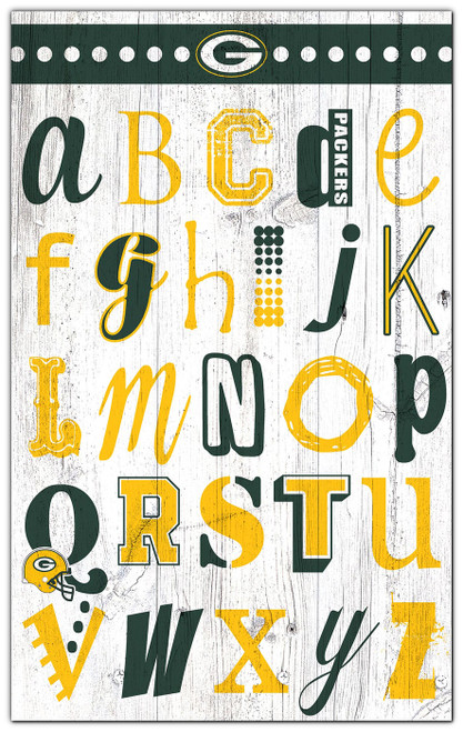 Green Bay Packers Alphabet 11" x 19" Sign