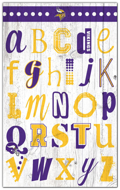 Minnesota Vikings Alphabet 11" x 19" Sign