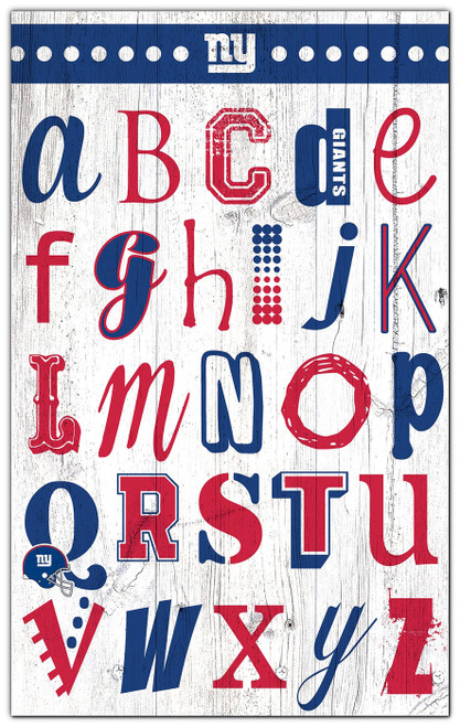 New York Giants Alphabet 11" x 19" Sign