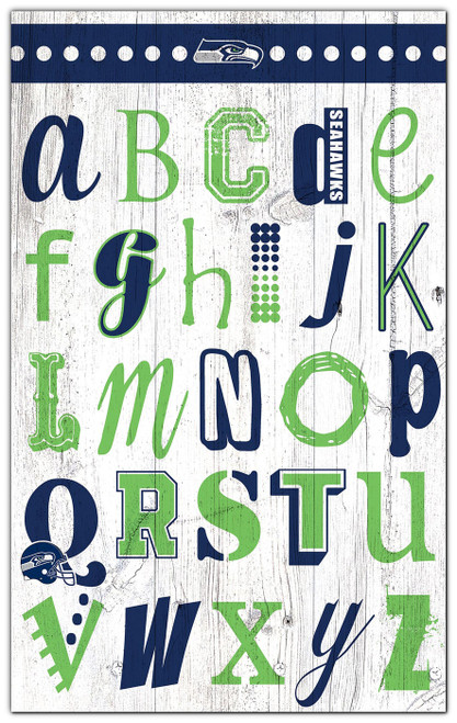 Seattle Seahawks Alphabet 11" x 19" Sign